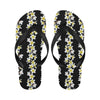 White Plumeria Pattern Print Design PM08 Flip Flops-JorJune