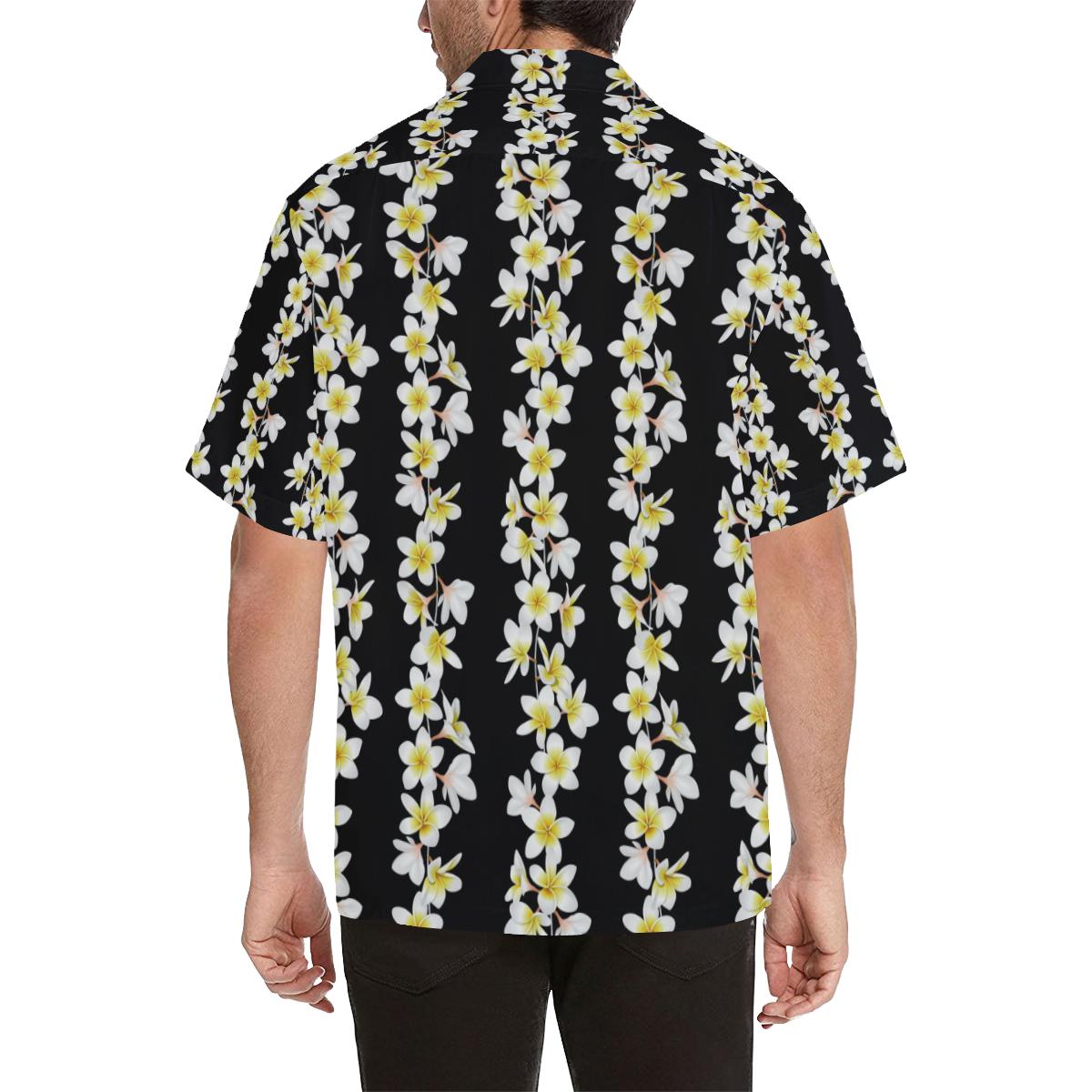 White Plumeria Pattern Print Design PM08 Men Hawaiian Shirt-JorJune