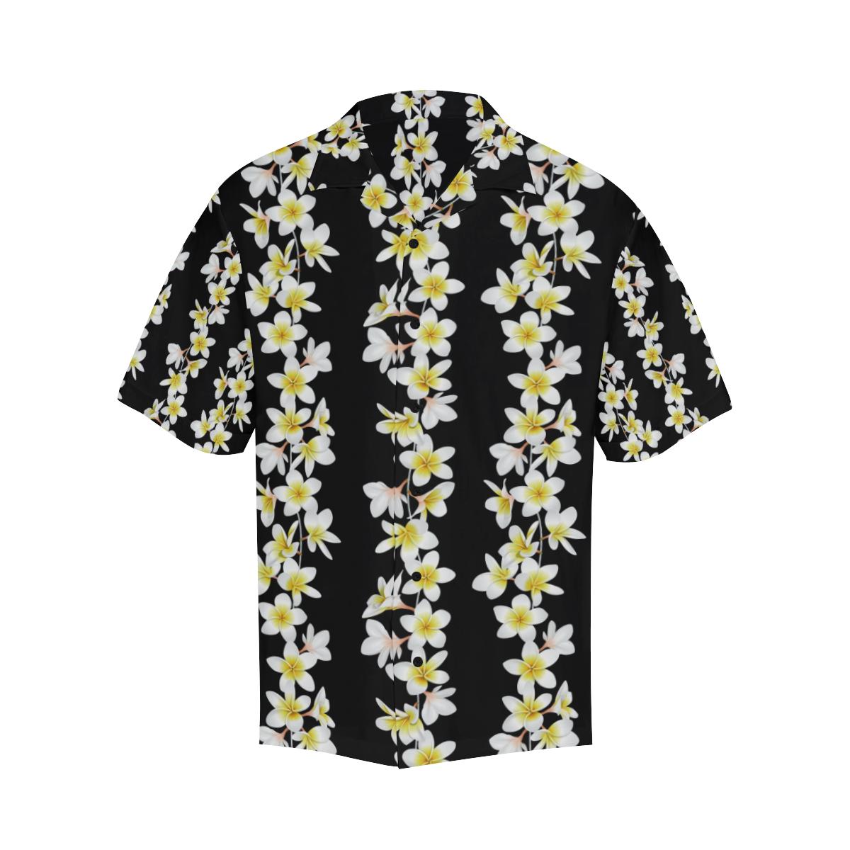 White Plumeria Pattern Print Design PM08 Men Hawaiian Shirt-JorJune