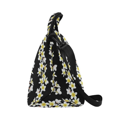 White Plumeria Pattern Print Design PM08 Neoprene Lunch Bag-JorJune