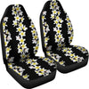 White Plumeria Pattern Print Design PM08 Universal Fit Car Seat Covers-JorJune