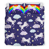 White Unicorn Star Duvet Cover Bedding Set