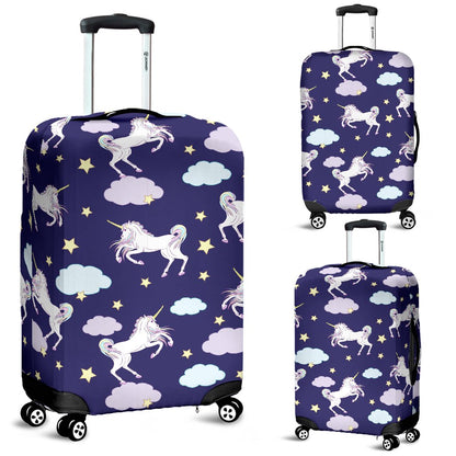 White Unicorn Star Luggage Cover Protector
