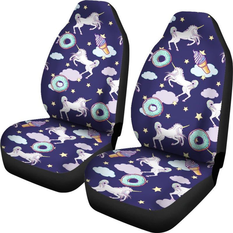 White Unicorn Star Universal Fit Car Seat Covers