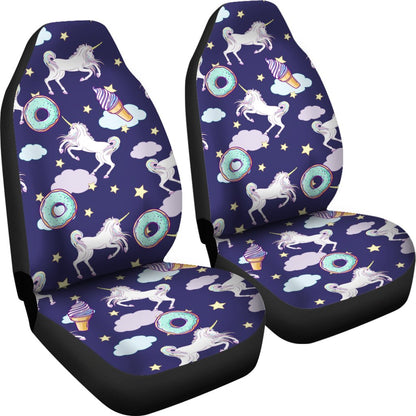 White Unicorn Star Universal Fit Car Seat Covers