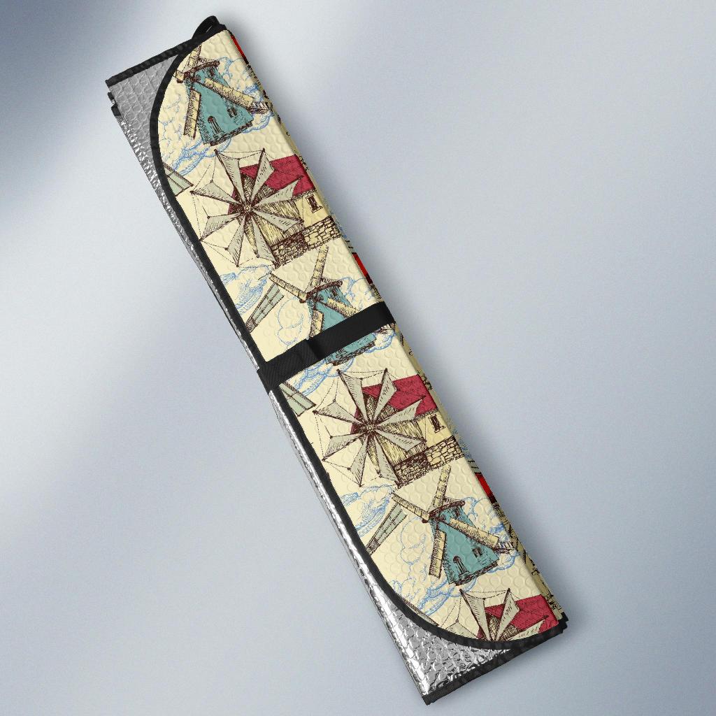 Windmill Pattern Print Design 01 Car Sun Shades-JORJUNE.COM