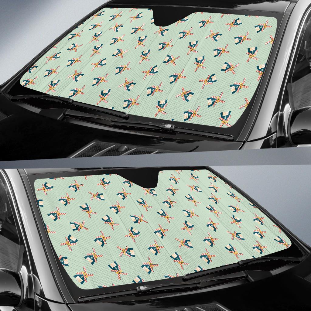 Windmill Pattern Print Design 02 Car Sun Shades-JORJUNE.COM