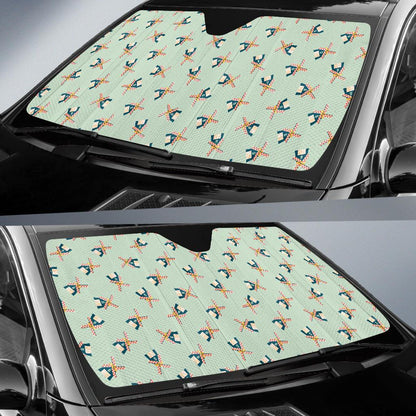 Windmill Pattern Print Design 02 Car Sun Shades-JORJUNE.COM