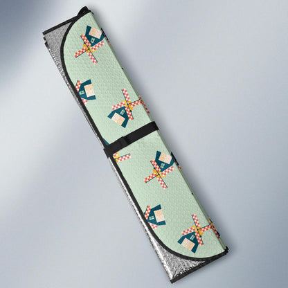 Windmill Pattern Print Design 02 Car Sun Shades-JORJUNE.COM