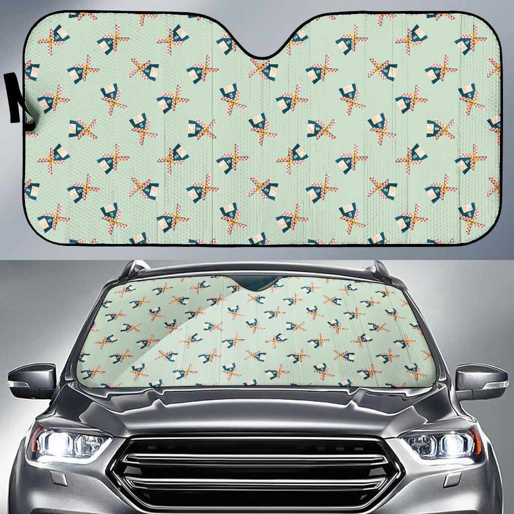 Windmill Pattern Print Design 02 Car Sun Shades-JORJUNE.COM