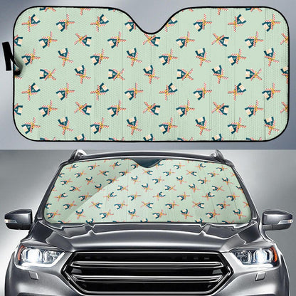 Windmill Pattern Print Design 02 Car Sun Shades-JORJUNE.COM