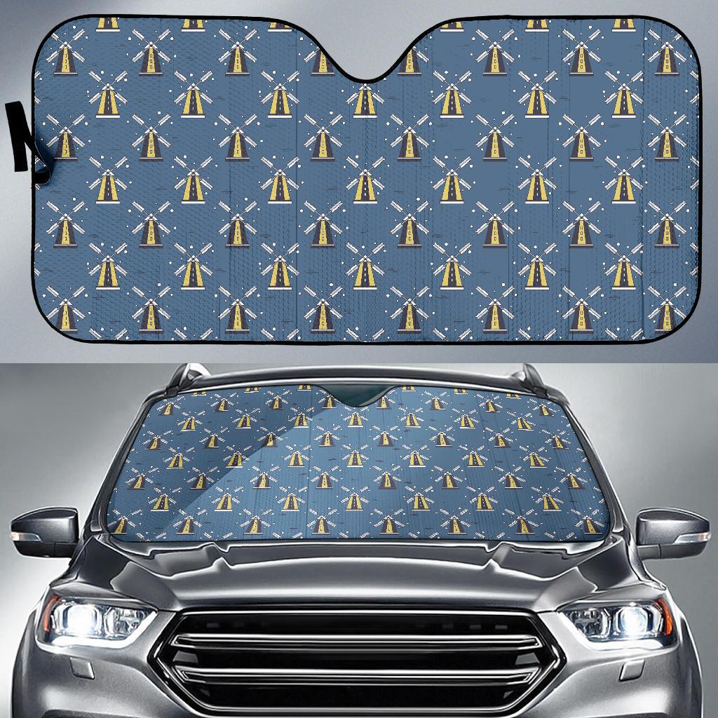 Windmill Pattern Print Design 03 Car Sun Shades-JORJUNE.COM