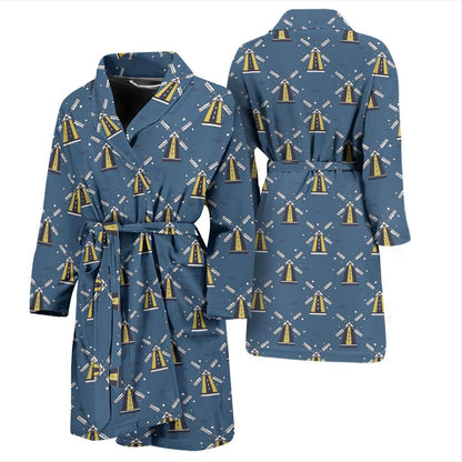 Windmill Pattern Print Design 03 Men Bathrobe-JORJUNE.COM