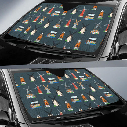 Windmill Pattern Print Design 04 Car Sun Shades-JORJUNE.COM