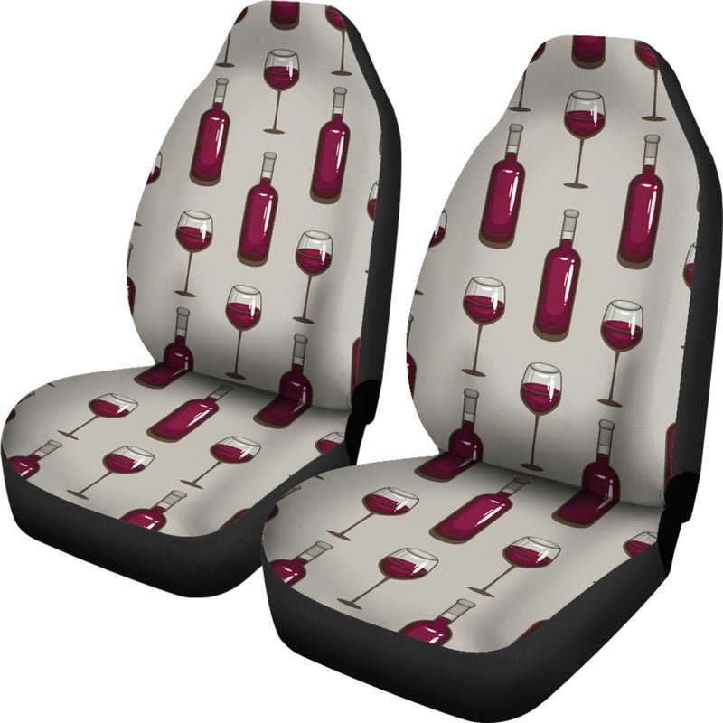 Wine Bottle Pattern Print Universal Fit Car Seat Covers