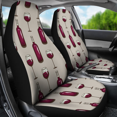 Wine Bottle Pattern Print Universal Fit Car Seat Covers