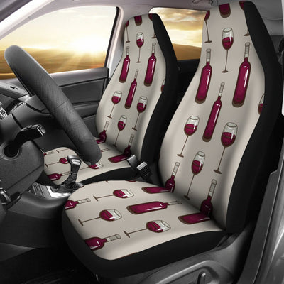 Wine Bottle Pattern Print Universal Fit Car Seat Covers