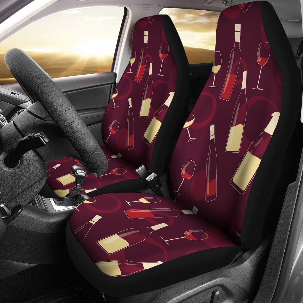 Wine Themed Pattern Print Universal Fit Car Seat Covers