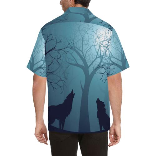 Wolf Night Men Hawaiian Shirt