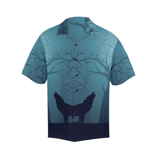Wolf Night Men Hawaiian Shirt