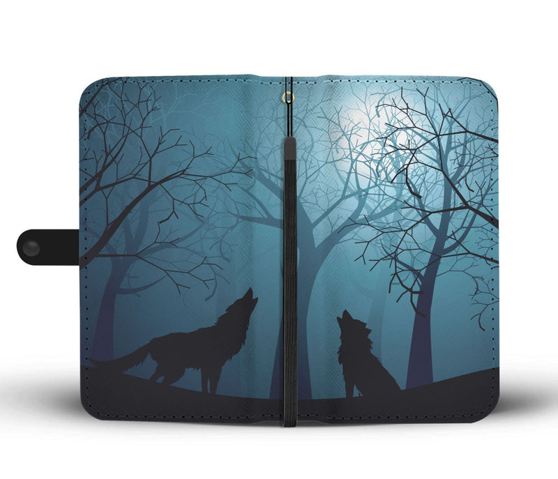 Wolf Night Wallet Phone Case