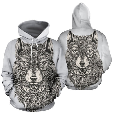 Wolf Tribal All Over Print Hoodie