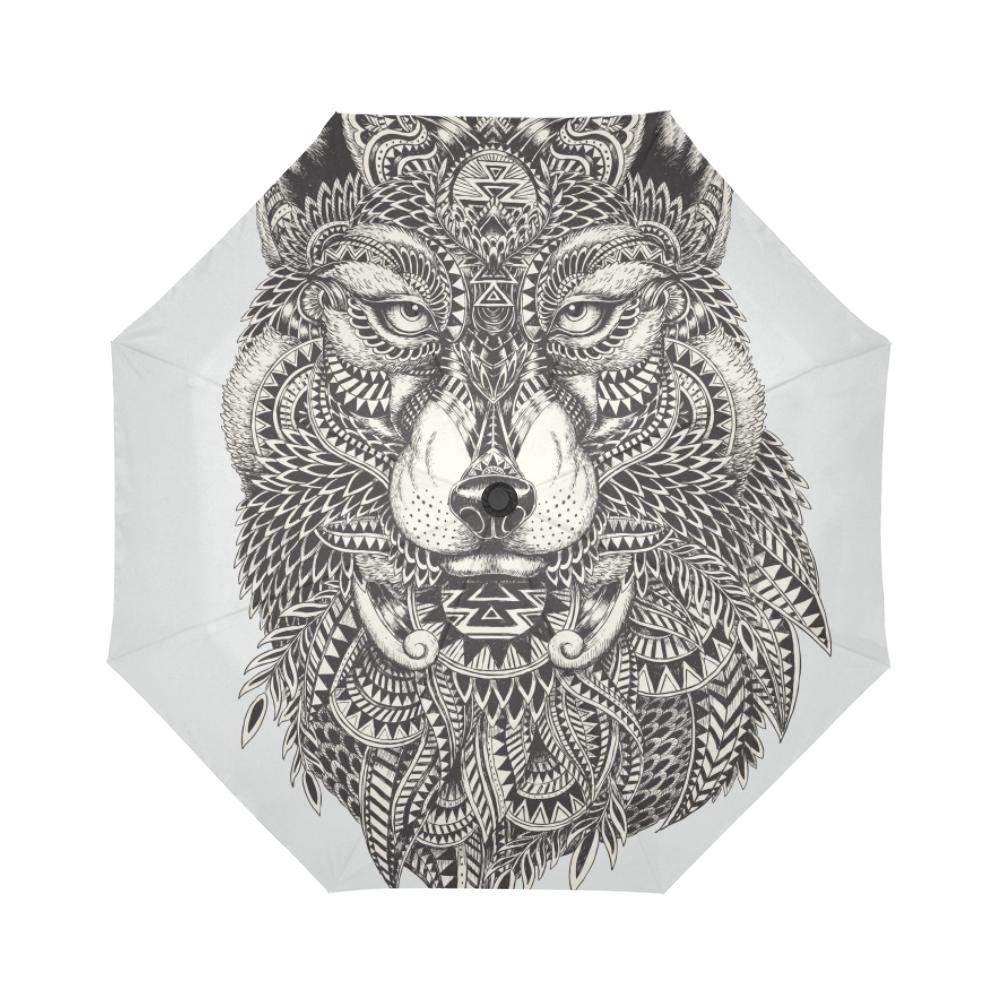 Wolf Tribal Automatic Foldable Umbrella