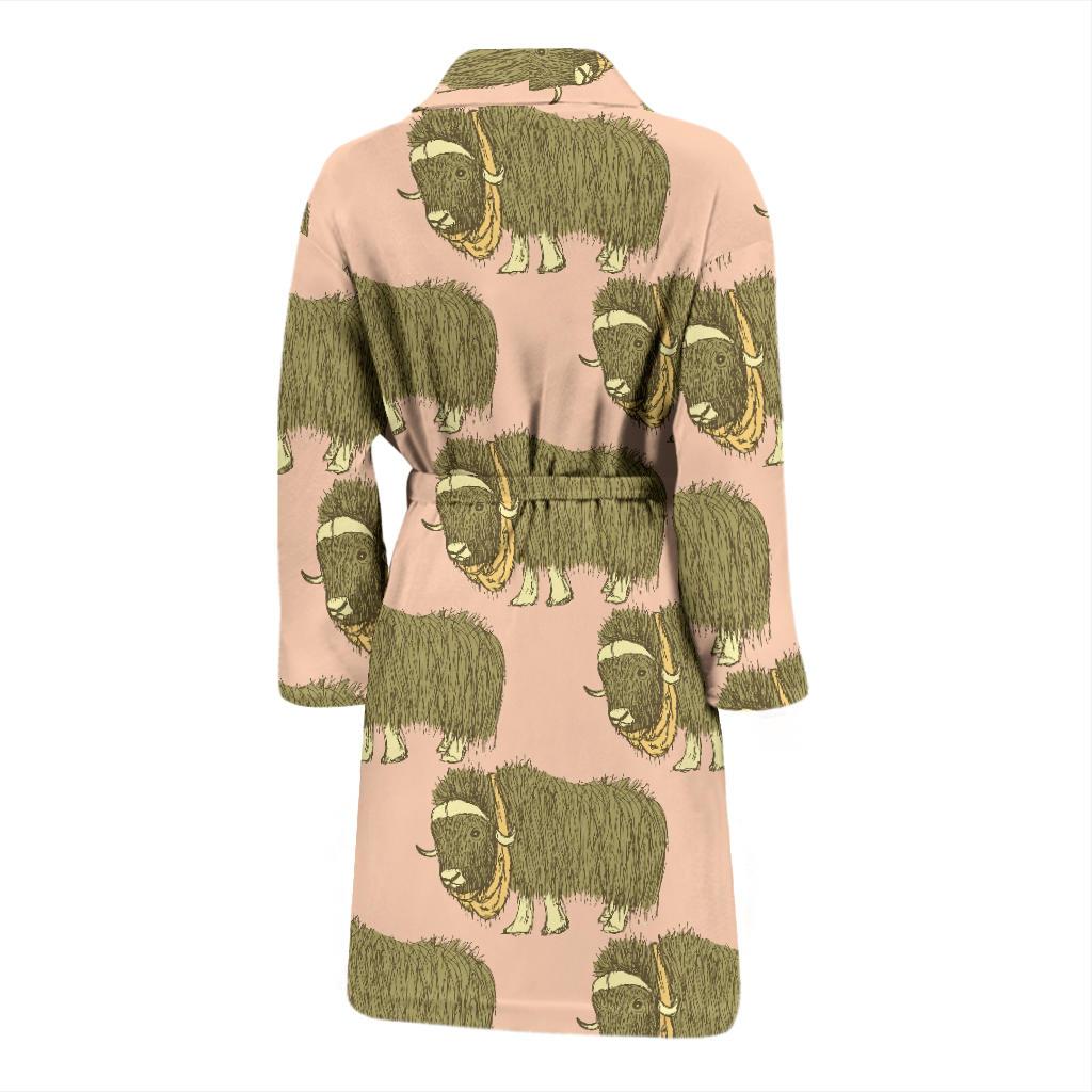 Yak Pattern Print Design 01 Men Bathrobe-JORJUNE.COM