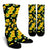 Yellow Hibiscus Pattern Print Design HB08 Crew Socks-JORJUNE.COM
