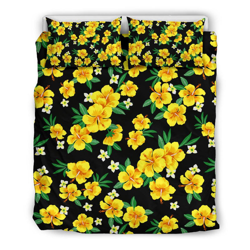 Yellow Hibiscus Pattern Print Design HB08 Duvet Cover Bedding Set-JORJUNE.COM