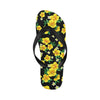 Yellow Hibiscus Pattern Print Design HB08 Flip Flops-JorJune