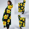 Yellow Hibiscus Pattern Print Design HB08 Hooded Blanket-JORJUNE.COM