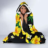 Yellow Hibiscus Pattern Print Design HB08 Hooded Blanket-JORJUNE.COM