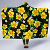 Yellow Hibiscus Pattern Print Design HB08 Hooded Blanket-JORJUNE.COM