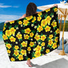 Yellow Hibiscus Pattern Print Design HB08 Sarong Pareo Wrap-JORJUNE.COM