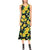Yellow Hibiscus Pattern Print Design HB08 Sleeveless Open Fork Long Dress