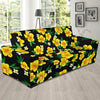 Yellow Hibiscus Pattern Print Design HB08 Sofa Slipcover-JORJUNE.COM
