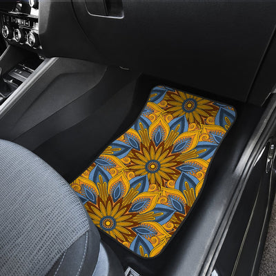 Yellow Mandala Hindu Car Floor Mats