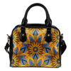 Yellow Mandala Hindu Leather Shoulder Handbag