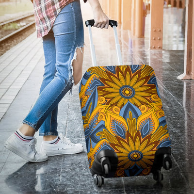 Yellow Mandala Hindu Luggage Cover Protector