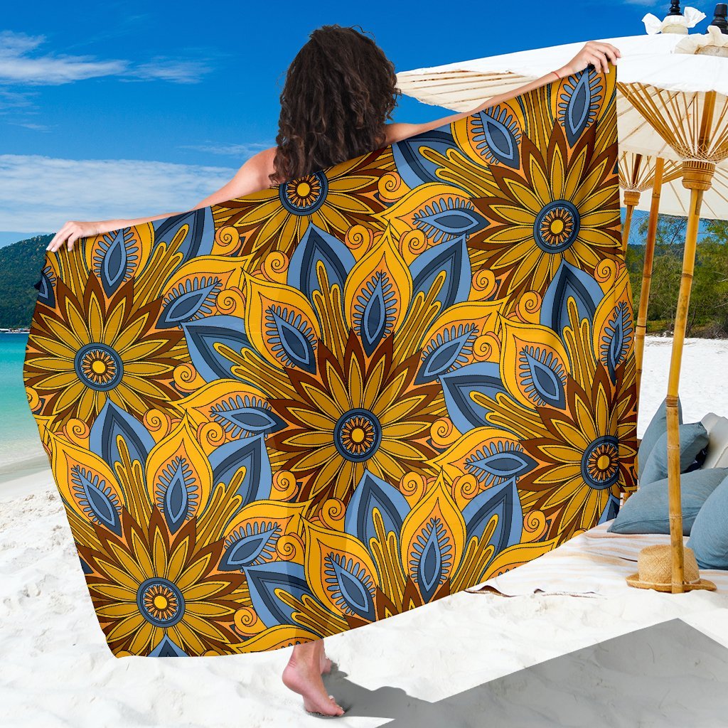 Yellow Mandala Hindu Beach Sarong Pareo Wrap