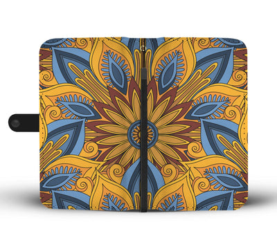 Yellow Mandala Hindu Wallet Phone Case