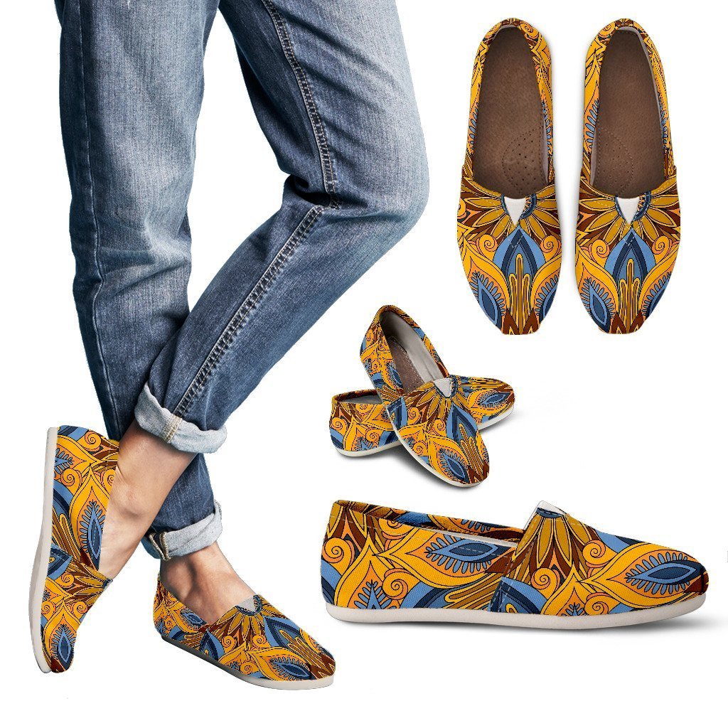 Yellow Mandala Hindu Women Casual Shoes-JorJune.com