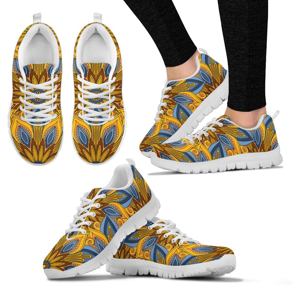 Yellow Mandala Hindu Women Sneakers