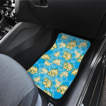 Yellow Plumeria Design Print Pattern Car Floor Mats-JORJUNE.COM