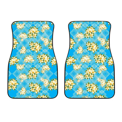 Yellow Plumeria Design Print Pattern Car Floor Mats-JORJUNE.COM