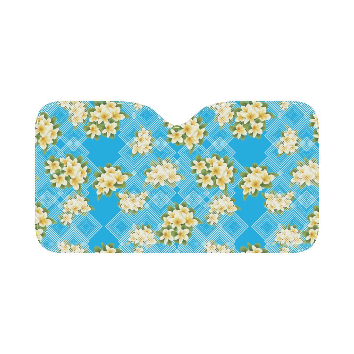 Yellow Plumeria Design Print Pattern Car Sun Shade-JorJune