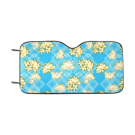 Yellow Plumeria Design Print Pattern Car Sun Shade-JorJune