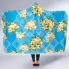 Yellow Plumeria Design Print Pattern Hooded Blanket-JORJUNE.COM