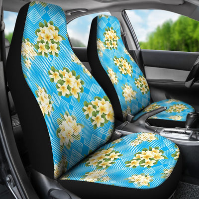 Yellow Plumeria Design Print Pattern Universal Fit Car Seat Covers-JorJune